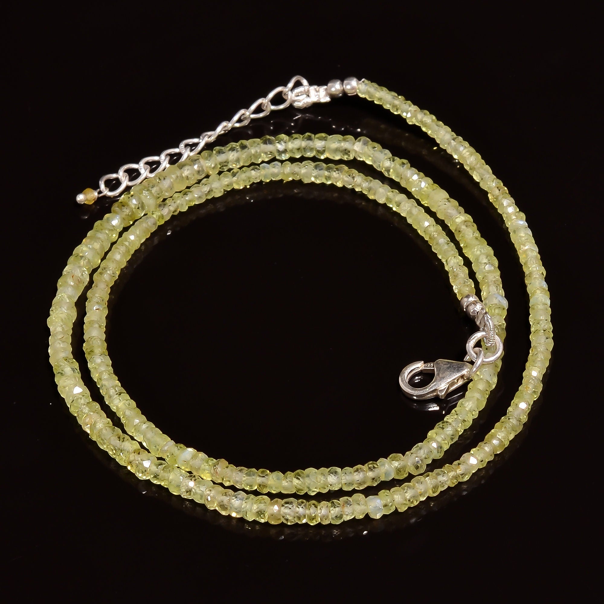 sapphire natural gemstone rondelle shape faceted beads necklace